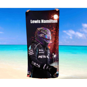 Lewis Hamilton F1 Mercedes Beach Towel 