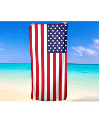 USA Flag  Beach Towel Microfiber & Cotton 