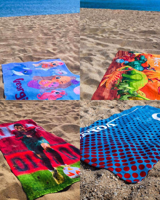 Whale Unicorn Kids Beach Towel – Personalised with Custom Name 